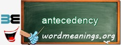 WordMeaning blackboard for antecedency